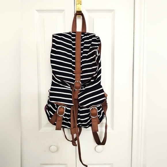 Navy Striped Backpack - Picture 4 of 10
